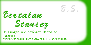 bertalan stanicz business card