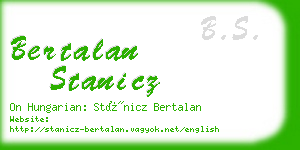 bertalan stanicz business card